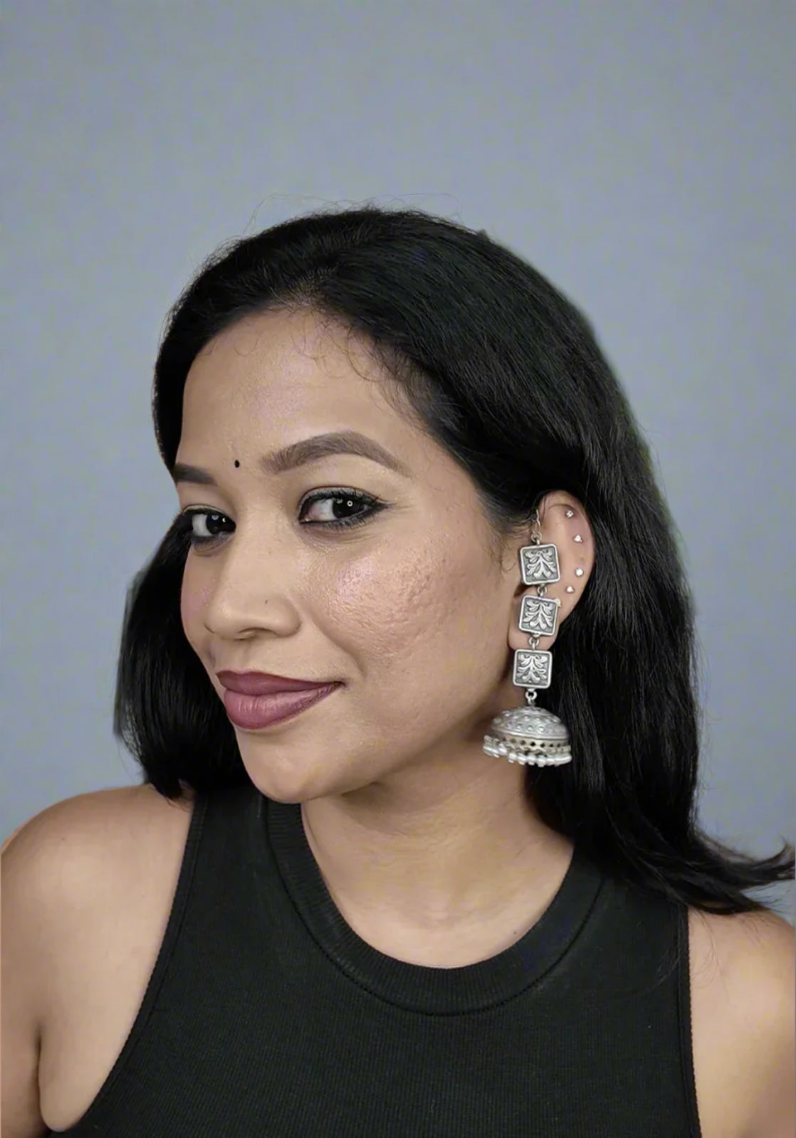 Heena Oxidised Jaipuri Jhumka