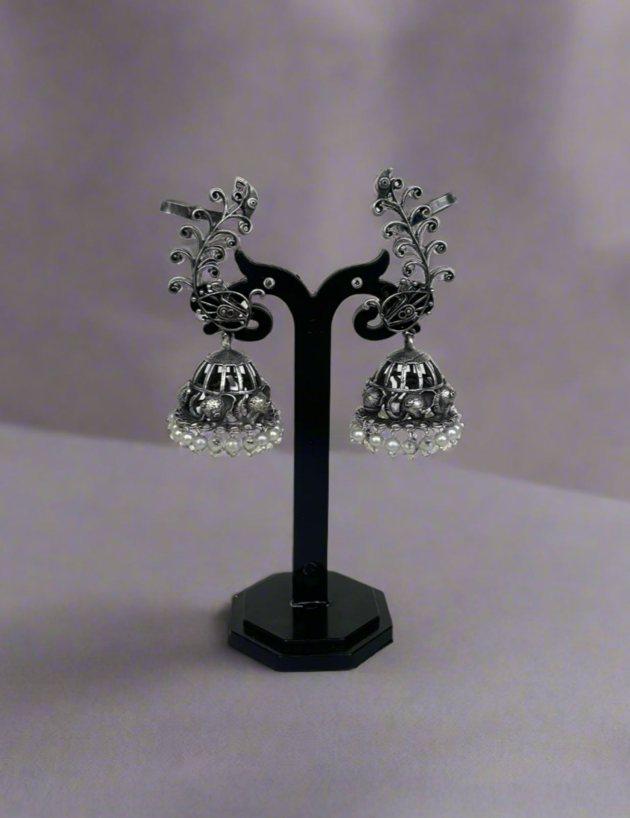 Chandini Oxidised Jaipuri Jhumka