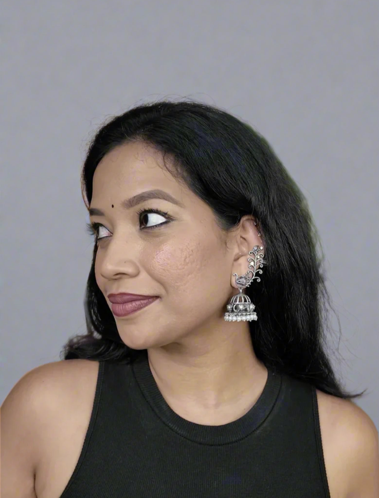 Chandini Oxidised Jaipuri Jhumka