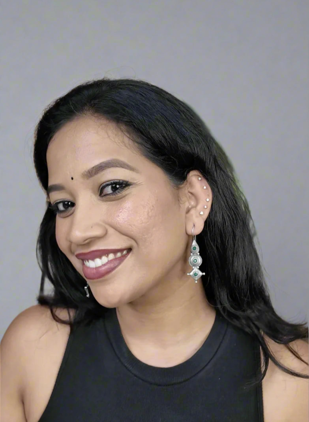 Emerald Boho Dangler Earring