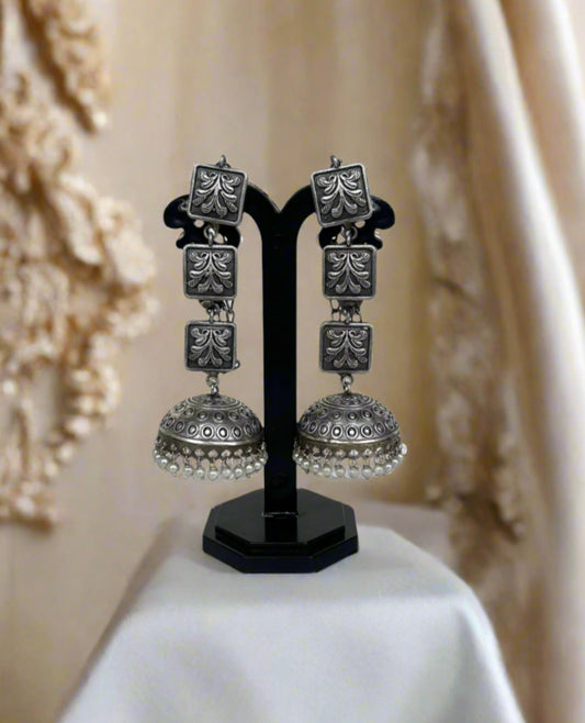 Heena Oxidised Jaipuri Jhumka