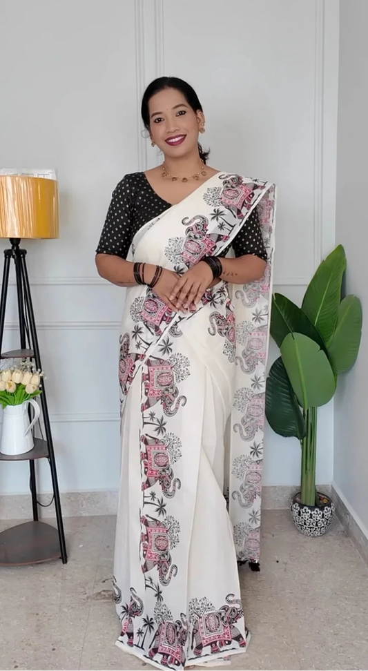 Elephant Design Set Mundu
