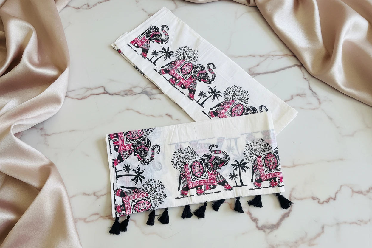 Elephant Design Set Mundu