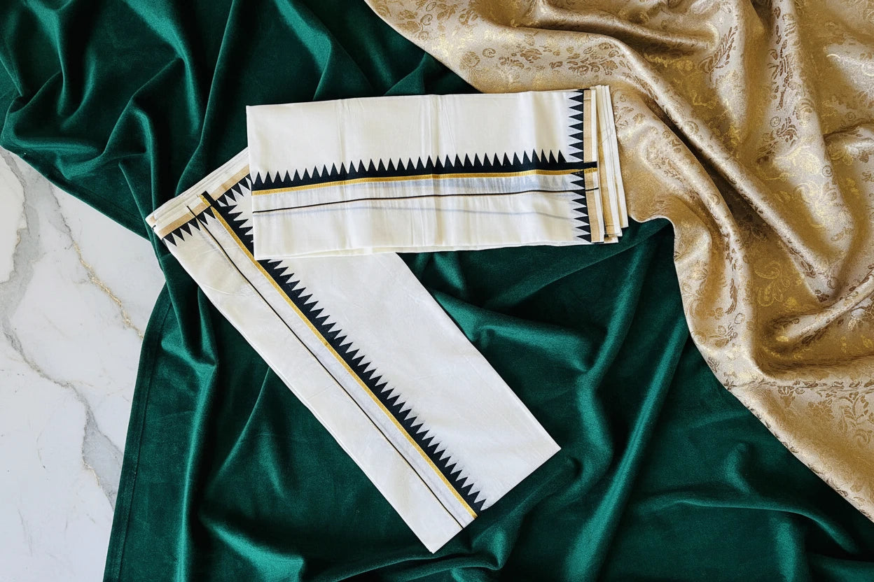 Temple Design Set Mundu