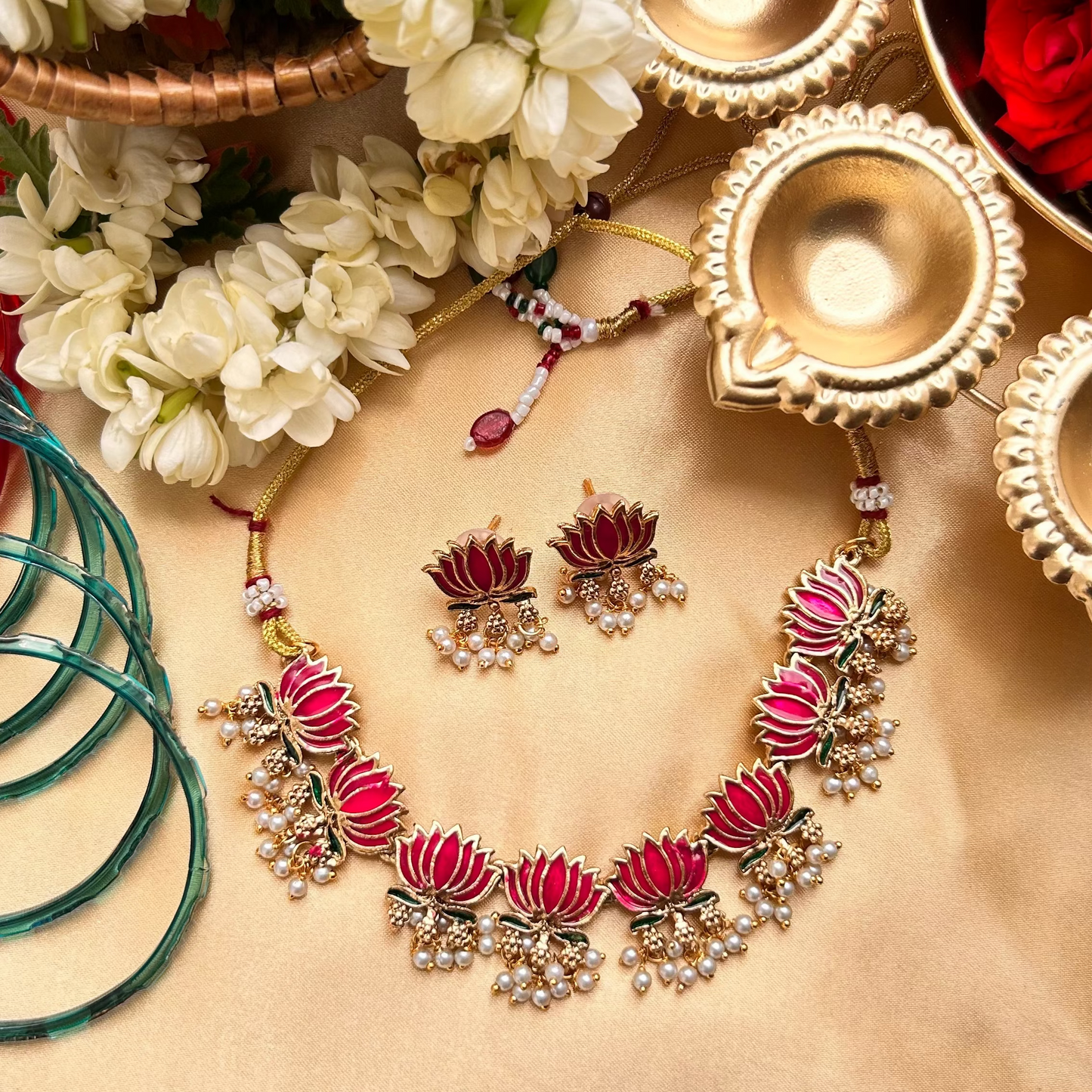 Lotus Pearl Necklace