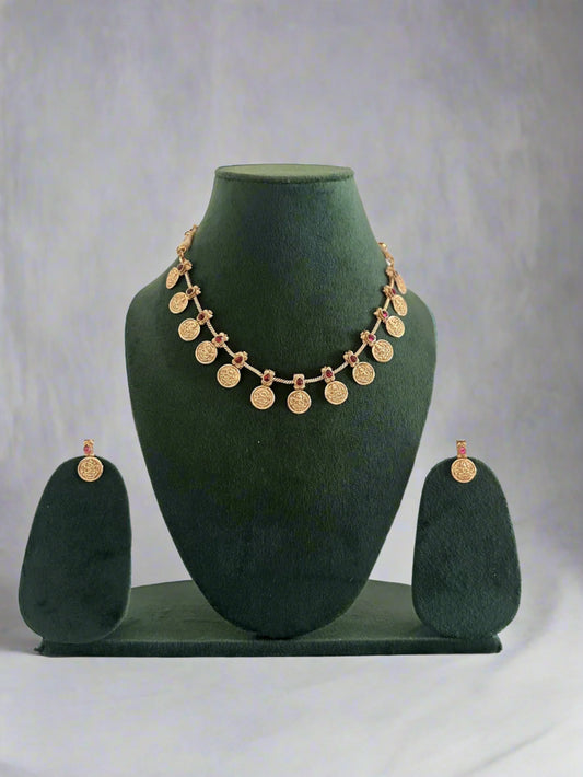 Multistone Coin Necklace