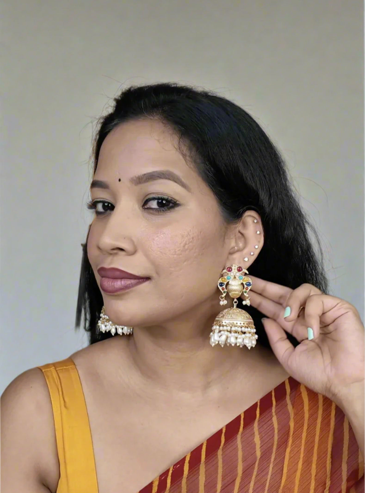 Navaratna Inaya Kashmiri Earring