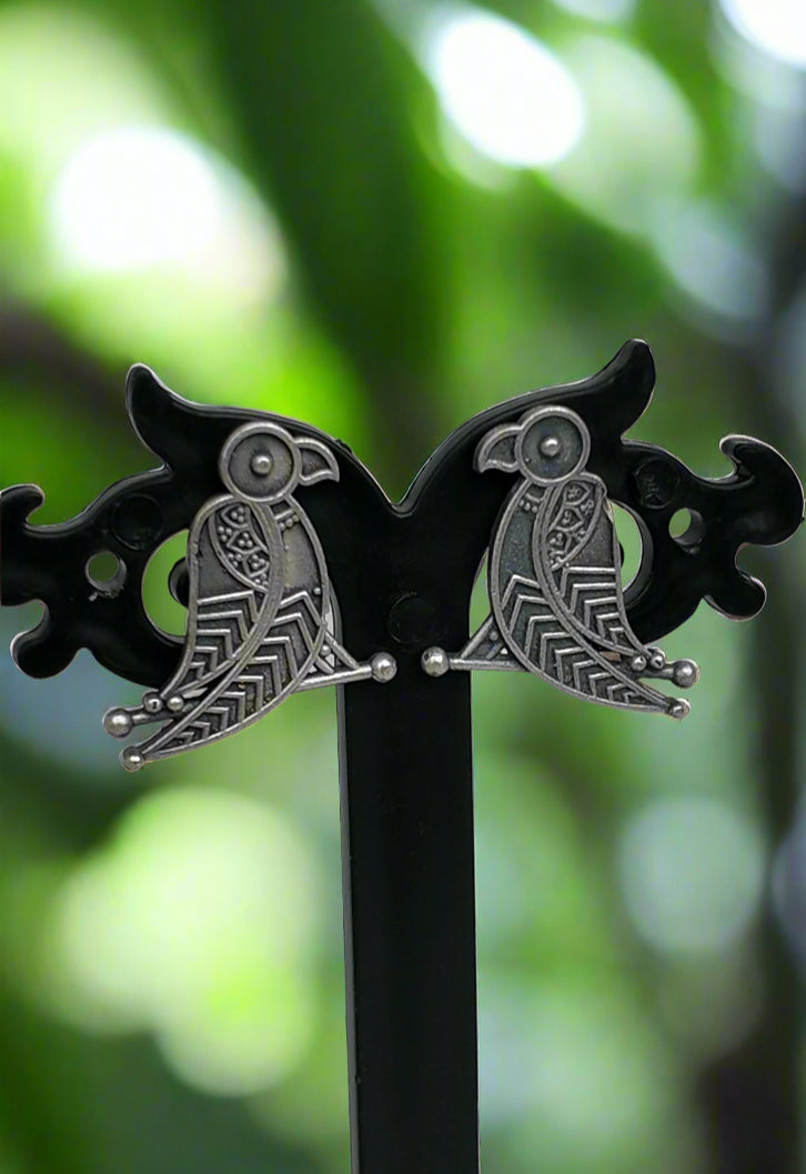 Oxidised Bird Stud