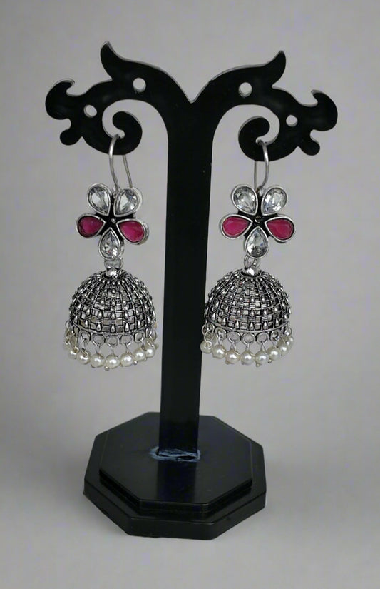Flower stone Jhumka
