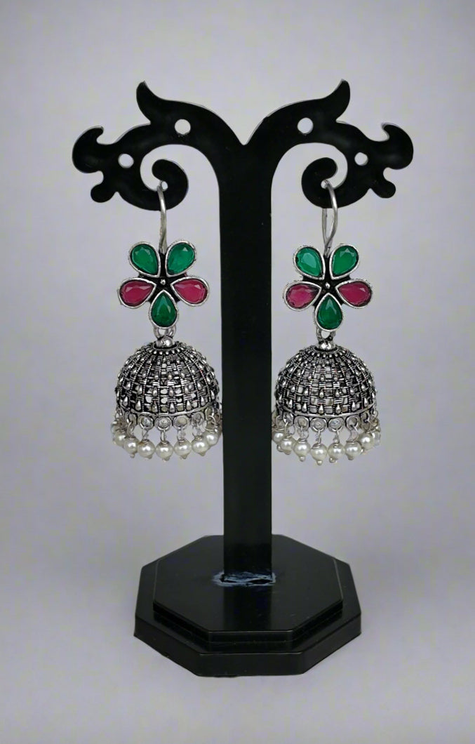 Flower stone Jhumka