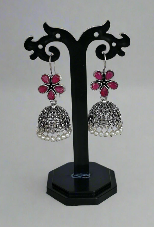 Flower stone Jhumka