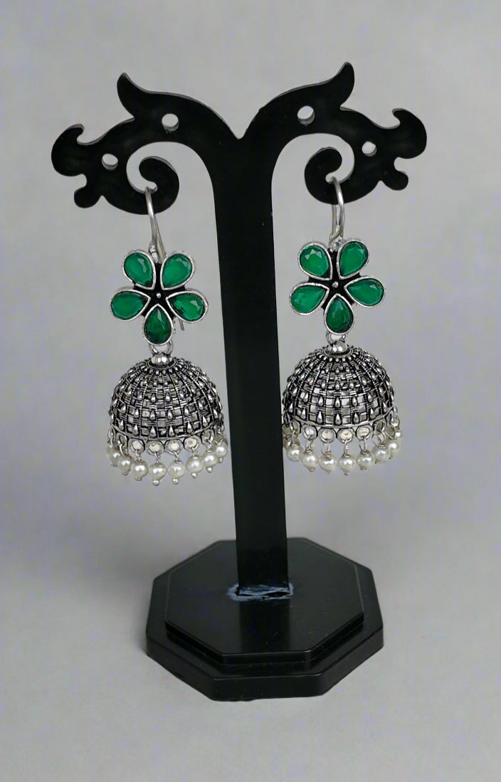 Flower stone Jhumka