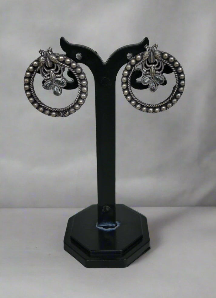 Oxidised Petal Earing