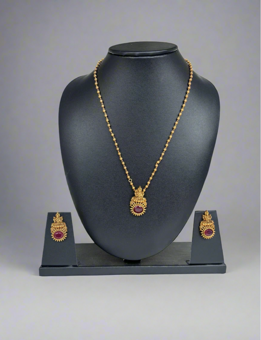 Ruby/Emerald Lakshmi Pendant