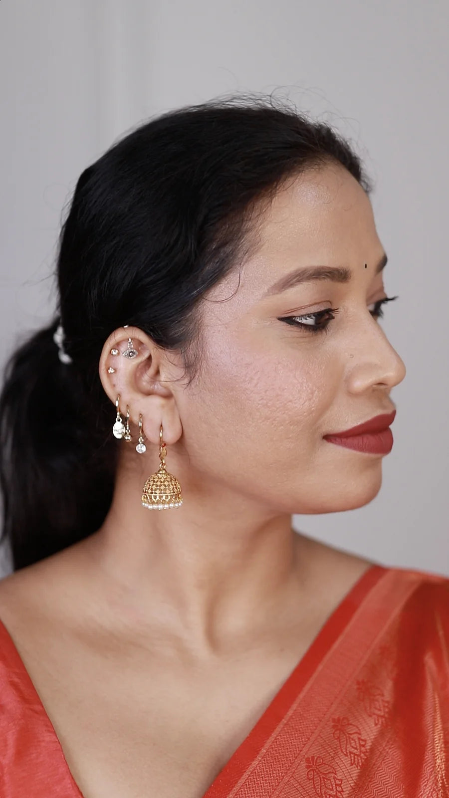 Ruby Antique Hook Jhumka