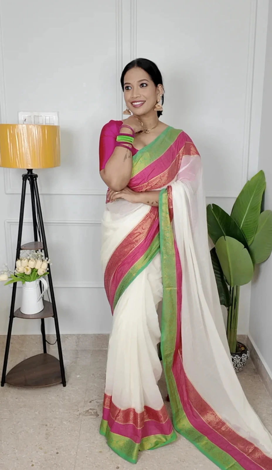 Nakshathra with Kanji Border Mul Saree