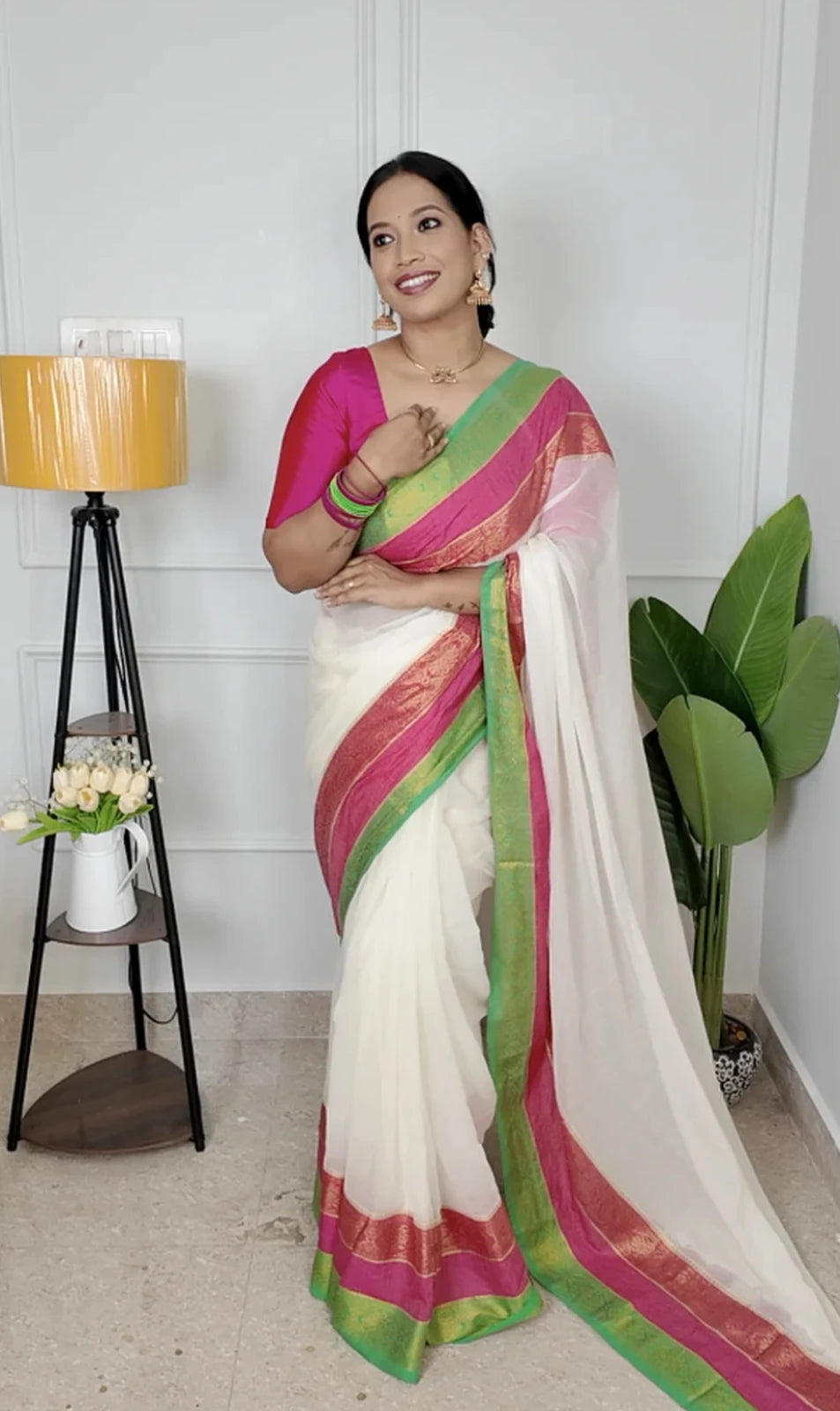 Nakshathra with Kanji Border Mul Saree