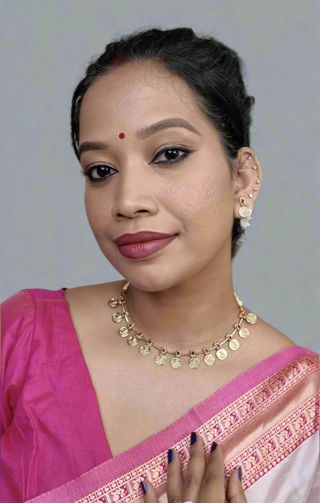 Multistone Coin Necklace